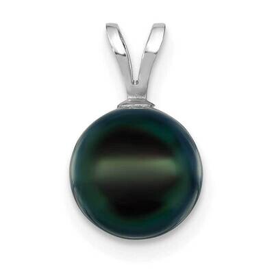 8-9mm Round Black Saltwater Akoya Pendant 14k White Gold XFW489B, MPN: XFW489B,
