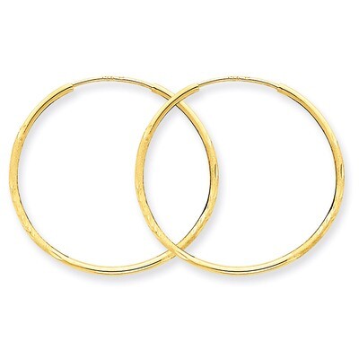1.25mm Diamond-cut Endless Hoop Earring 14k Gold XY1216, MPN: XY1216, 883957300016