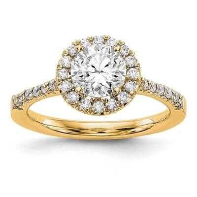 Round Halo Engagement Lab Grown Diamond Si1/Si2, G H I, Ring 14k Yellow Gold RM2057E-050-5CYLG, MPN…