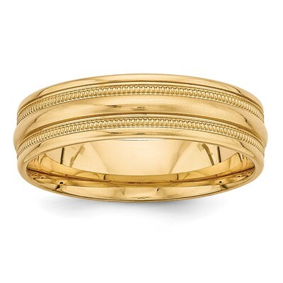 Yellow Gold Heavy Comfort Fit Fancy Band 14k Gold YB104, MPN: YB104, 886774518138