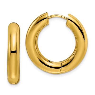 Yellow Ip-Plated 5mm Hinged Hoop Earrings Stainless Steel Polished SRE1506, MPN: SRE1506, 191101867…