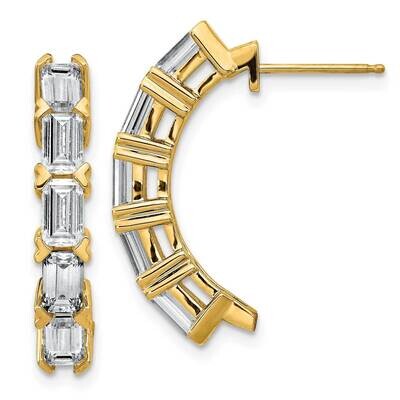 Emerald-cut 5 Stone D E F Pure Light Moissanite Earrings 14k Gold EM4455-290-YMP, MPN: EM4455-290-Y…