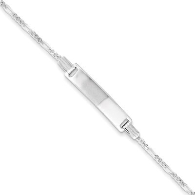 Engravable Childrens ID on Figaro Link Bracelet Sterling Silver QID63-5.5, MPN: QID63-5.5, 19110127…
