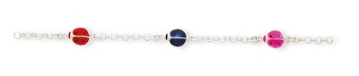 Enameled Ladybug Childs Bracelet Sterling Silver QG1333-6, MPN: QG1333-6, 883957946849