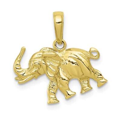 Satin 3-D Elephant Pendant 10k Gold 10C2365, MPN: 10C2365,