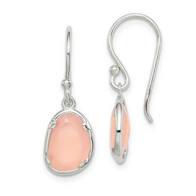 Pink Chalcedony Dangle Earrings Sterling Silver QE14274, MPN: QE14274, 883957965154