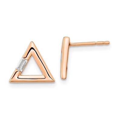 Polished Triangle Diamond Post Earrings 14k Rose Gold EM8471-006-RA, MPN: EM8471-006-RA, 8839579716…