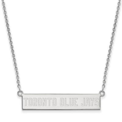 MLB Toronto Blue Jays Small Bar Necklace Sterling Silver Rhodium-plated SS022BLU-18, MPN: SS022BLU-…