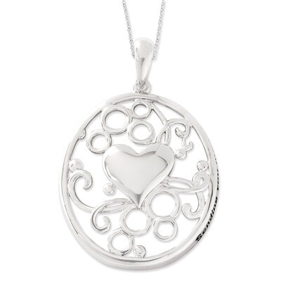 Sending You My Love 18 Inch Heart Necklace Sterling Silver Antiqued QSX524, MPN: QSX524, 8867749747…