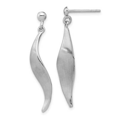 Brushed Dangle Post Earrings Sterling Silver Rhodium-Plated QE15727, MPN: QE15727, 196904153376