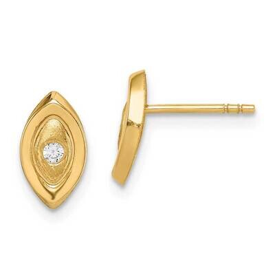 Oval Post Earrings 14k Gold CZ Diamond SE2993 by Madi K, MPN: SE2993, 191101902260