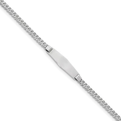 8 Inch Flat Curb Link Soft Diamond Shape ID Bracelet 14k white Gold LID61CW-8, MPN: LID61CW-8, 8839…