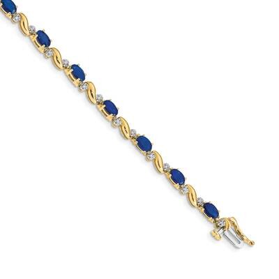 Sapphire Bracelet 14k Gold Diamond BM4487-SA-010-YA, MPN: BM4487-SA-010-YA, 883957253428