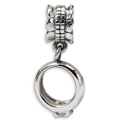 Synthetic Diamond Engagement Ring Dangle Bead - Sterling Silver QRS1383, MPN: QRS1383, 883957303437
