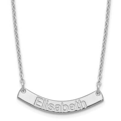Small Polished Curved Arial Rounded Bar Necklace Sterling Silver Rhodium-plated XNA1234SS, MPN: XNA…
