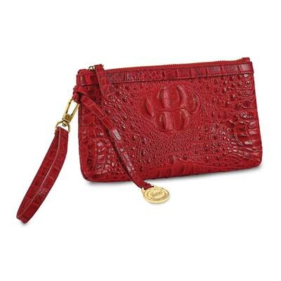 Leather Croc Texture Rfid Blocking Red Clutch Top Grain JLL108-R, MPN: JLL108-R,