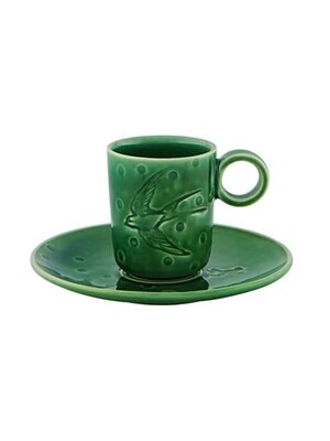 Bordallo Pinheiro Pinheiro Parody Coffee cup and saucer Green 65028659, MPN: 65028659, 5600413622858