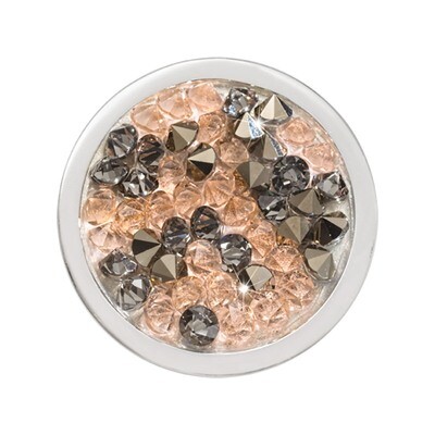 Nikki Lissoni Peach Black Rock Crystal Silver-Plated 23mm Coin C1536SS, MPN: C1536SS, 8718819233572