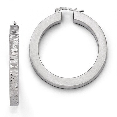 Leslie&#39;s Radiant Essence Rhodium-plated Diamond-cut Earrings - Sterling Silver HB-QLE546, MPN: QLE5…