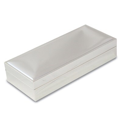 Nickel Plated Rectangular Hinged Box with Velvet Lining GM13383, MPN: GM13383, 797140325710