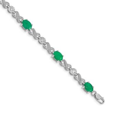 Emerald Infinity Bracelet 14k White Gold Diamond BM4490-EM-020-WA, MPN: BM4490-EM-020-WA, 883957424…