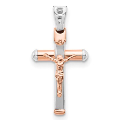 Leslie&#39;s Rose and White Gold Crucifix Pendant 14k Two-tone Gold HB-LF1268, MPN: LF1268, 196904081266