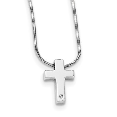 .01Ct. Diamond Cronecklace Sterling Silver QW188-18, MPN: QW188-18, 883957504209
