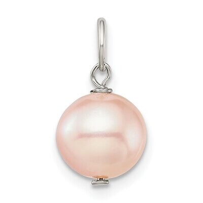 8mm Pink Freshwater Cultured Pearl Charm Sterling Silver SS4964P, MPN: SS4964P,