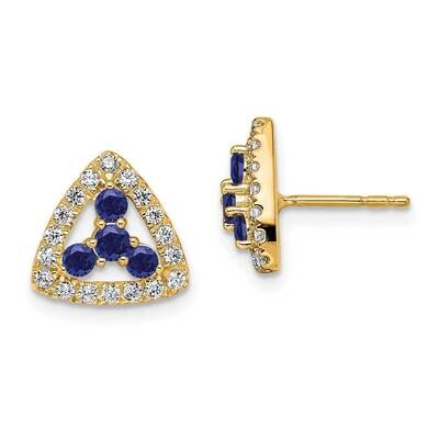 Si1/Si2, G H I, Cr.Sapp Triangle Post Earrings 14k Gold Lab Grown Diamond EM7932-CSA-039-YLG, MPN: …