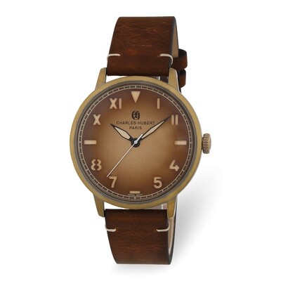 Charles Hubert Antique Gold Stainless Brown Dial Quartz Watch  XWA6046, MPN: XWA6046, 848870009330