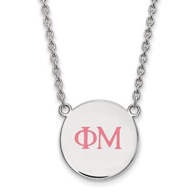 Phi Mu Small Enameled Pendant with 18 Inch Chain Sterling Silver SS028PHM-18, MPN: SS028PHM-18, 886…