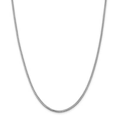2mm Franco Chain 22 Inch 14k White Gold WFRA065-22, MPN: WFRA065-22, 883957171913