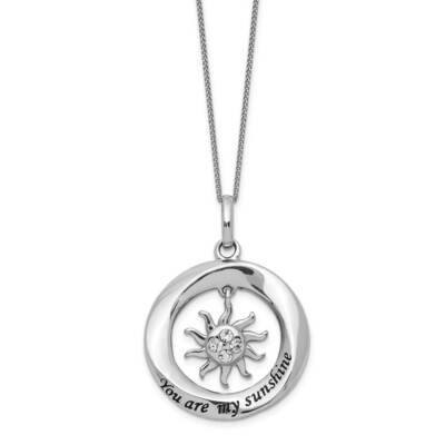 Enamel &amp; Crystal Sun Necklace Sterling Silver QG5394-18, MPN: QG5394-18, 886774081502