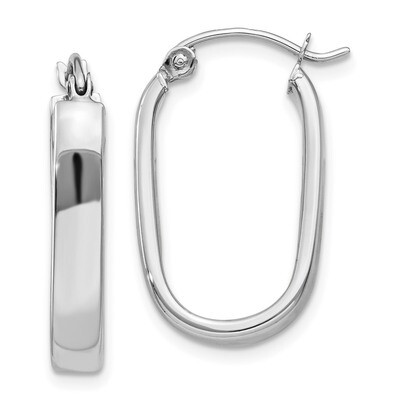 Polished Oval Tube Hoop Earrings 14k white Gold TF978, MPN: TF978, 886774732374