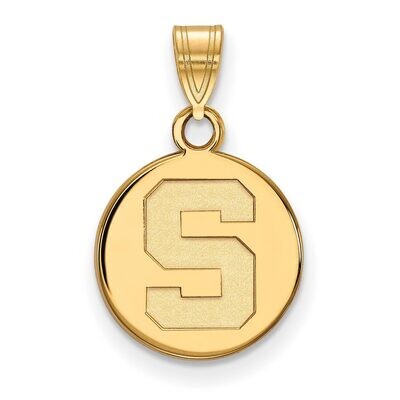 Michigan State University Small Disc Pendant 14k Yellow Gold 4Y037MIS, MPN: 4Y037MIS, 886774880044
