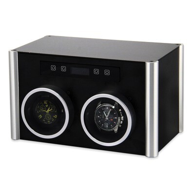 Rotations Black &amp; Silver Metal Double Watch Winder GM8466, MPN: GM8466, 886774579368