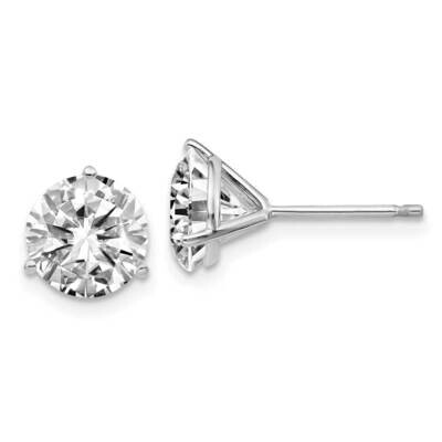 3ct. 7.5mm Round J-K Color Moissanite Earrings 14k White Gold WG322-11MB, MPN: WG322-11MB,