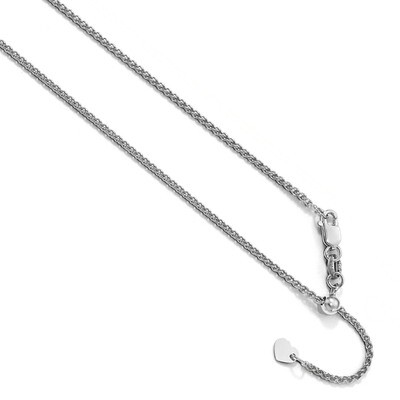 Leslie&#39;s 1.35 mm Adjustable Wheat Chain 30 Inch 10k White Gold HB-5281-30, MPN: 5281-30, 1911017542…