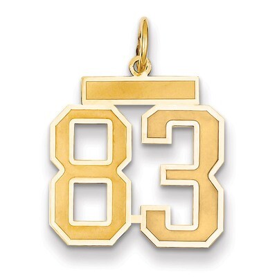 Number 83 Charm 14k Gold Medium Satin LSM83, MPN: LSM83, 883957076416