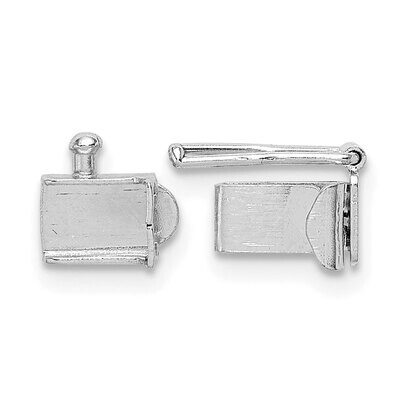 Folded Tongue and Box Clasp 14k White Gold WG1839, MPN: WG1839,