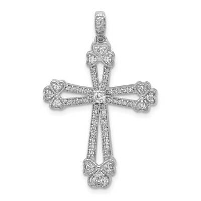 3/8Ct. Diamond Budded Cross Pendant 14k White Gold PM5121-040-WA, MPN: PM5121-040-WA, 191101545269