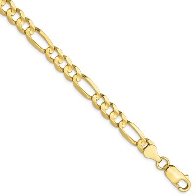 Leslie&#39;s Yellow Gold 6.0mm Concave Figaro Bracelet 10k Gold HB-8102-9, MPN: 8102-9, 191101744389