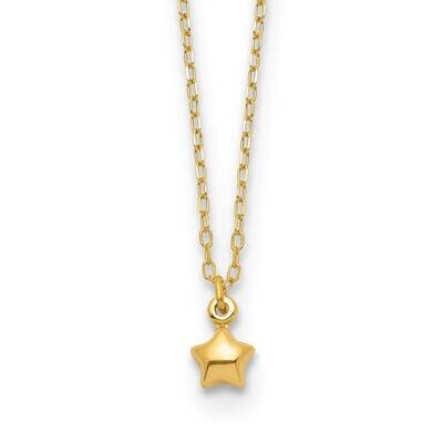 Puffed Star 16.5 Inch Necklace 14k Gold Polished SF2896-16.5, MPN: SF2896-16.5, 883957931524