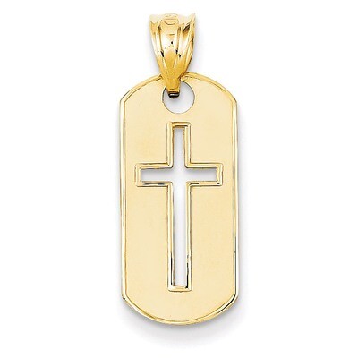 Cross Cut-out Pendant 14k Gold Polished D3794, MPN: D3794, 886774093888