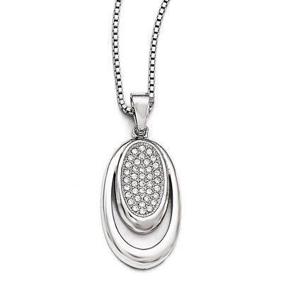 Necklace Sterling Silver &amp; Cubic Zirconia QMP353-18, MPN: QMP353-18, 883957526614