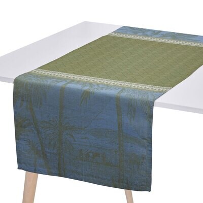 Le Jacquard Francais Runner Croisiere Sur Le Nil Green 100% Linen 26760, MPN: 26760, 3660269267605