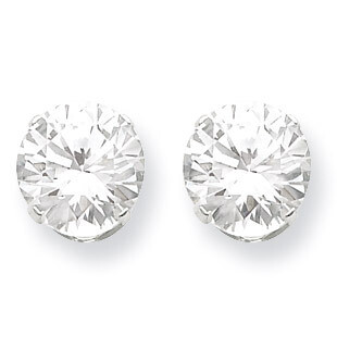 10mm Round Snap Set Diamond Stud Earrings Sterling Silver QE1009, MPN: QE1009, 883957583600