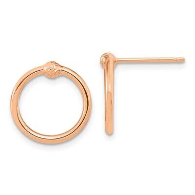 Polished &amp; Diamond-Cut Circle Post Earrings 14k Rose Gold TF1988R, MPN: TF1988R, 191101785429