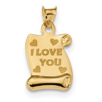 14k Polished/Textured I LOVE YOU Pendant 14k Gold Polished K5880, MPN: K5880, 883957834498