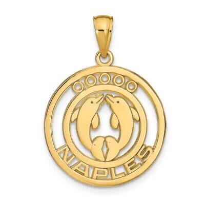 Naples Dolphins Pendant 14k Gold K7566, MPN: K7566, 63721811638